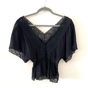 Forever 21 black lace blouse